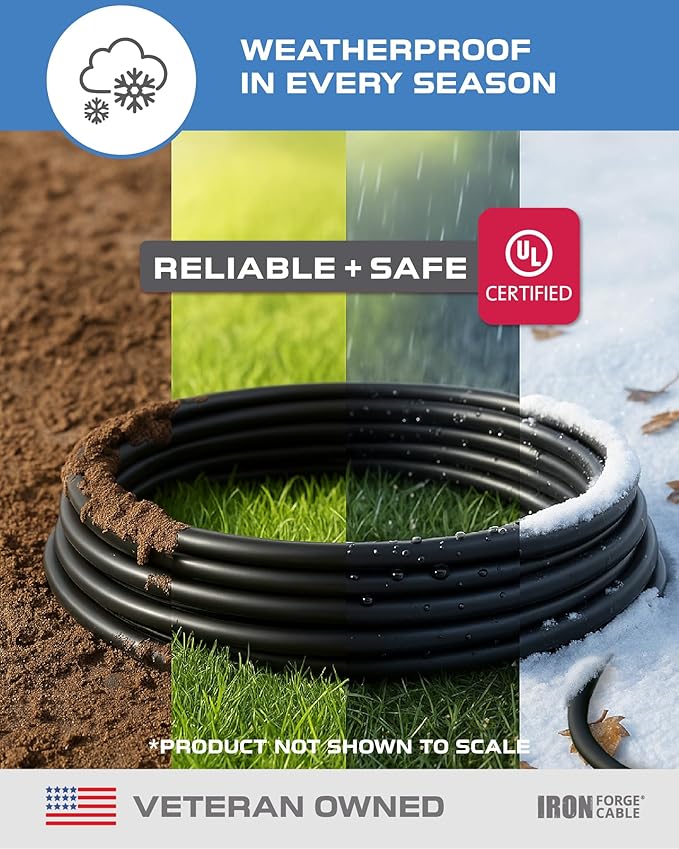 IRON FORGE CABLE 2 Pack of 6 Ft Outdoor Extension Cords - 16/3 Heavy Duty Black Extension Cord Pack