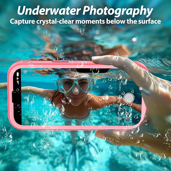 SPORTLINK for iPhone 17 Pro Case - IP68 Waterproof Military Protective Full Body Heavy Duty Shockproof 360 Sealed Dustproof with Camera Screen Protector Phone Cover for iPhone 17 Pro 6.3" Pink
