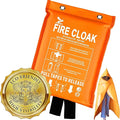 Fire Blanket -Certified 1200F Extra Thick, Glow In The Dark Fireproof Emergency Supplies. 500gsm, 0.5mm Thick Fire Blankets Emergency For Home. Emergency Blanket with Cape and Hood 75"x60" By Supa Ant