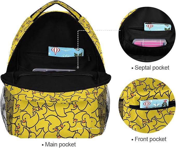 Wamika Yellow Ducks Backpack Farm Cartoon Animals School Backpacks Preschool Book Bag