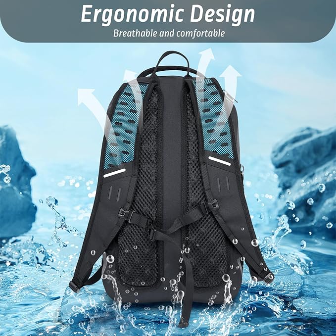 Trudave Waterproof Backpack, Waterproof Submersible Backpack, Floating TPU Coated Dry Bag with Airtight Zipper for Kayak, Fishing, Boating, Hiking, Blue,(20L)