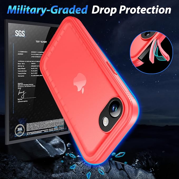 SPORTLINK for iPhone 16e Case/iPhone 17e Case, IP68 Waterproof Military Protective Full Body Heavy Duty Shockproof 360 Sealed Dustproof with Camera Screen Protector Cover for i Phone 16 e 6.1" Pink