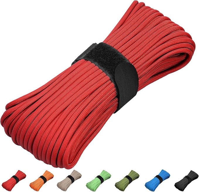 Paracord 550 Rope 100 Feet 5/32 Inch 7 Strand Type III Nylon Rope Parachute Cord for Survival Gear, Hiking, Camping, and Outdoor Use