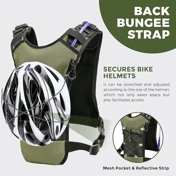 Criuage USA Original Patent Running Hydration Vest Backpack, Lightweight Chest Pack with 2.0L Water Bladder Bag Daypack for Hiking Running Cycling Race Marathon for Women Men