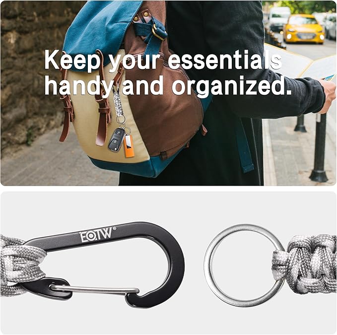 EOTW Paracord Keychain for Men Women Paracord Carabiner Backpack Keychain with Aluminum Clip for Camping Hiking Outdoor Gear