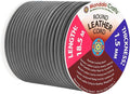 Mandala Crafts Round Cowhide Genuine Gray Leather Cord for Jewelry Making Kumihimo Leather Rope Spool - Gray 20 Yds 1.5mm Cording