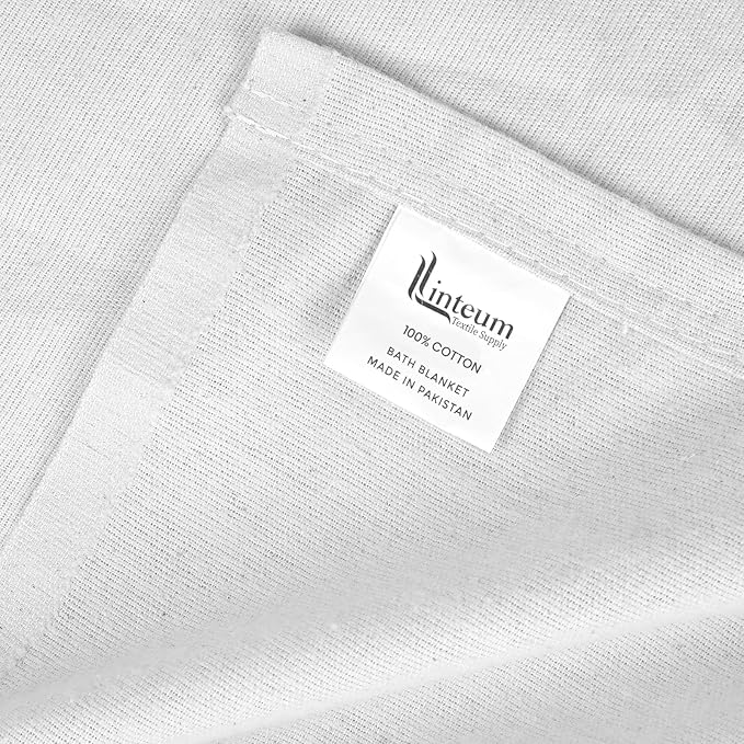 Linteum Textile 100% Cotton Hospital Patient Bath Blanket, Bed Bath Sheet, Twin Blanket Lightweight Sheet Blankets 70x90 in, 1.75 lb. White - 2 Pack