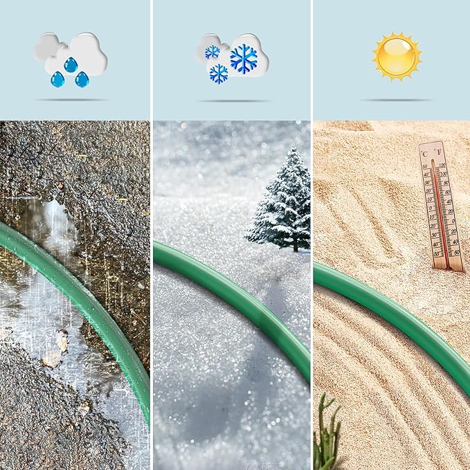 Eversimpleinc 50FT Outdoor Extension Cord with 6 Outlets Evenly Spaced··, with Waterproof Cover, Ideal for Outdoor Decoration Lawn Patio Lights, 16AWG/3C SJTW, ETL Listed