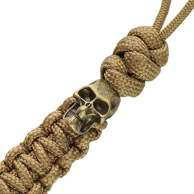 M-Tac Skull Knife Lanyard with Bead – Paracord Lanyard for Knives & EDC – Tactical Knife Fob Pull Cord – Durable Paracord