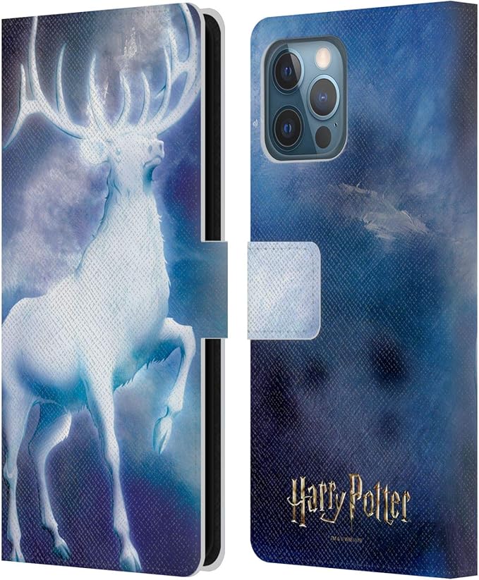 Head Case Designs Officially Licensed Harry Potter Stag Patronus Prisoner of Azkaban II Leather Wallet Case Compatible with Apple iPhone 12 Pro Max