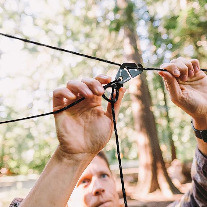 GEAR AID Line Tensioners for Hanging Gear, Tarps, Travel Clothesline and Bear Hangs at Camp, Includes 4 Tensioners for use with 550 Paracord