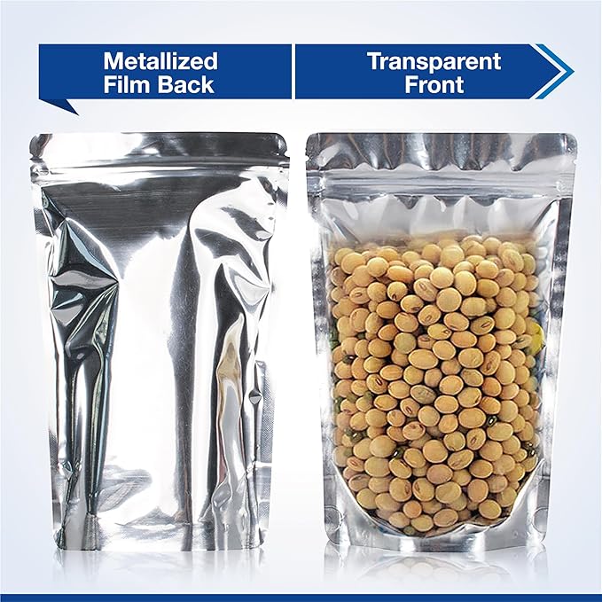 BELLE KR® 6x9 Mylar Bags Stand Up - Pack Of 1000-7.5mil Thick - Clear Mylar Bags with See Through Window for Freeze Dryer