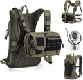 2-in-1 Hydration Backpack & Tactical Chest Pack with 2.5L Water Bladder, Modular Molle Hydration Vest, 500D Nylon Lightweight Running Water Bag for Gravel Cycling, MTB, Hiking, Enduro
