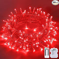 JMEXSUSS 33ft 100 LED Red Battery Operated Lights with Remote, Valentine Lights Battery Operated, Christmas String Light Indoor Outdoor for Valentine's Day Tree House Yard Xmas Decor
