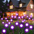Slyuexu Solar Garden Lights Outdoor Waterproof, 2 Pack 16 LED Swaying Firefly Lights Outdoor Decor Light for Pathway Party Christmas Decoration, Unique Gifts for Women, Purple