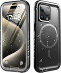Cozycase for iPhone 15 Pro Max Waterproof Shockproof Dustproof Case [Compatible with MagSafe] - Heavy Duty/360 Full Body/Military Grade/Rugged Built in Screen/Camera Protector with Lanyard Black