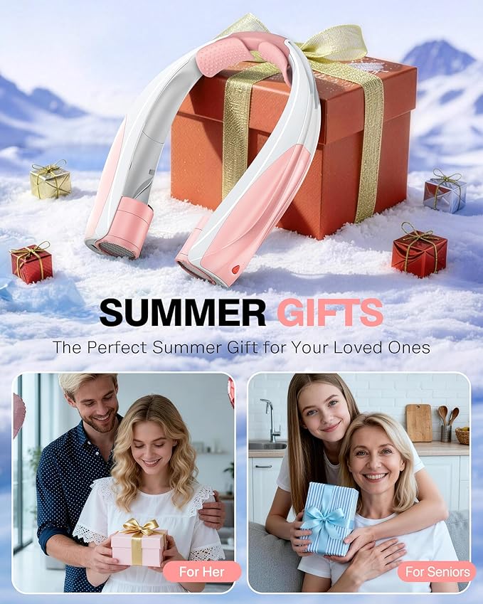 Portable Neck Fan - 6000mAh Battery Hands Free Personal Fan, 6 Speed Adjustable, Rechargeable & Wearable, Gift for Women Men, Office, Travel, Sports