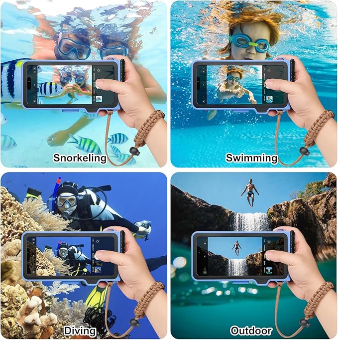 33ft Snorkeling Phone Case, Gen 4 IP68 Waterproof Housing for iPhone 16/15/14/13/12/11 Pro Max Samsung Galaxy S24/S23/S22, Touchscreen Full Protection