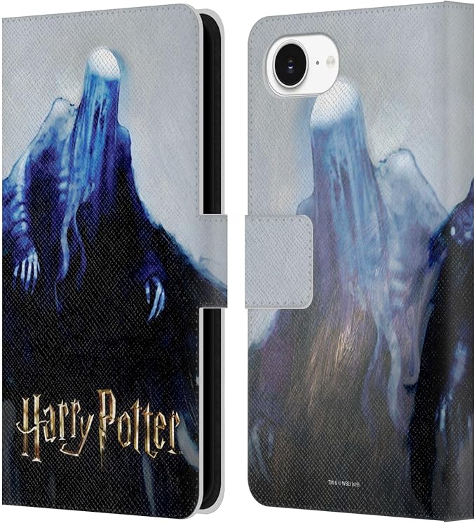 Head Case Designs Officially Licensed Harry Potter Dementor Prisoner of Azkaban II Leather Wallet Case Compatible with Apple iPhone 16e / iPhone 17e
