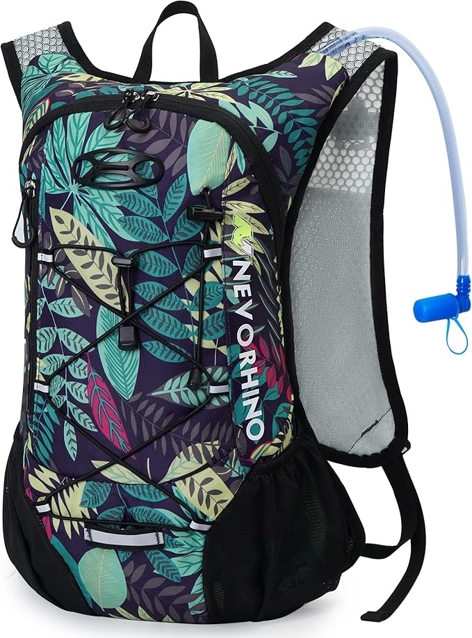 Lightweight Hydration Backpack, Running Backpack with 2L Water Bladder, Hydro Water Daypack for Cycling Hiking Rave for Men Women