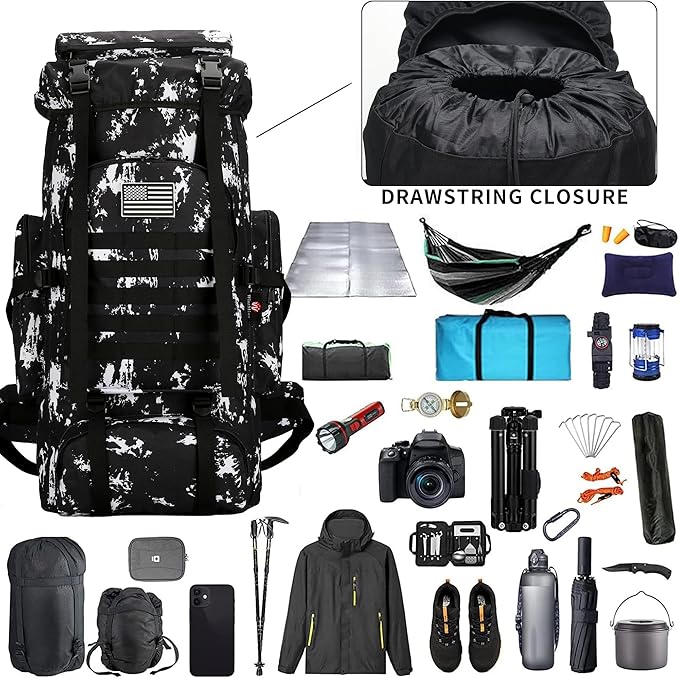 Hiking Backpack for Men 70L/100L Camping Backpack Military Rucksack Molle 3 Days Assault Pack for Climbing | Camping Backpack, 3 Days Assault Pack, for Climbing