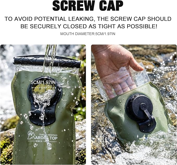 Mardingtop Hydration Bladder, 3L Leak Proof Water Reservoir Military Hydration Pack for Hiking Biking Cycling Running Climbing Camping
