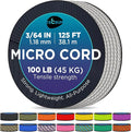 TECEUM Micro Paracord – 1.18 mm X 125 ft – Micro Utility Cord – Thin Braided Paracord Rope – Best for Crafting, DIY Projects, Fishing, Camping – Wind Chime Replacement – Survival Strong String