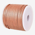 GENIQUE Real/Genuine Round Leather String Cord for Necklace, Bracelets, Jewelry, Kumihimo Braiding, DIY Projects (20 Metres) (1.5mm, Rose Gold Metallic)