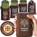 Don't Die In The Woods - Freakin’ Huge Emergency Blankets [4-Pack] Extra Large Thermal Mylar Space Blanket - One of The Ten Essentials Outdoor Survival Gear for Hiking Camping First Aid Kit (Green)