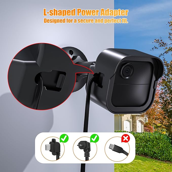 Rhorawill Wall Mount for All - New Blink Outdoor Camera, 2 Pack Weatherproof Protective Housing with Charging Port, 360° Adjustable Bracket for Blink Outdoor 4th & 3rd Gen Cam (Camera Not Included)