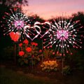 PEVOROS Garden Decor Solar Lights Outdoor,4 Pack 120LED Waterproof Colorful Solar Garden Lights Your Outdoor Decoration,Yard, Patio, Porch,Flower Pot,Pathway, for 4th of July(Red, White, Pink)