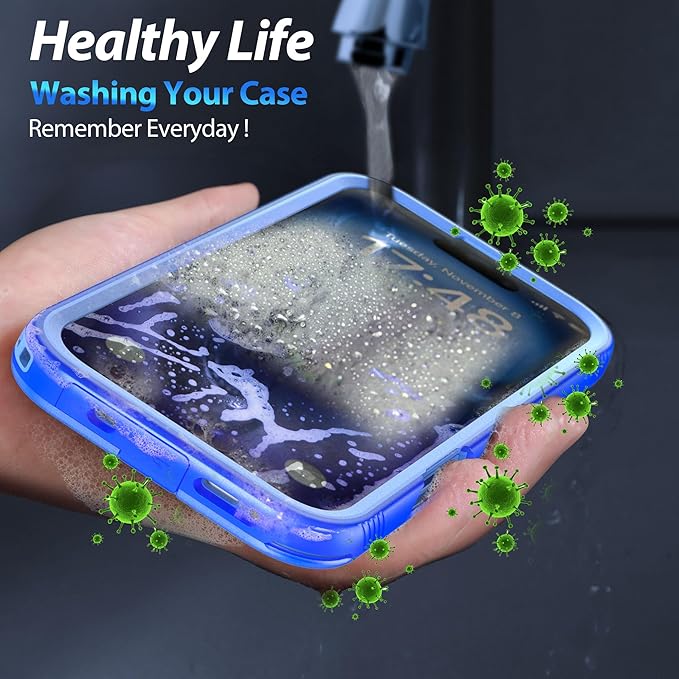 SPORTLINK for iPhone 16 Waterproof Case - Shockproof Dustproof Case with Built-in Clear Screen Protector, Full Body Heavy Duty Sealed Protective Cover for i Phone 16 6.1" Blue