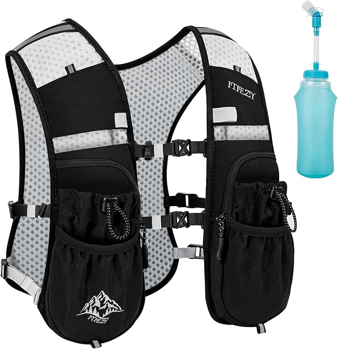 ITIEZY Running Vest for Women Men, 5L Hydration Backpack Lightweight Running Water Vest with Leak-Proof Bladder Sleeve for Marathon, Trail, Cycling, Hiking, Jogging