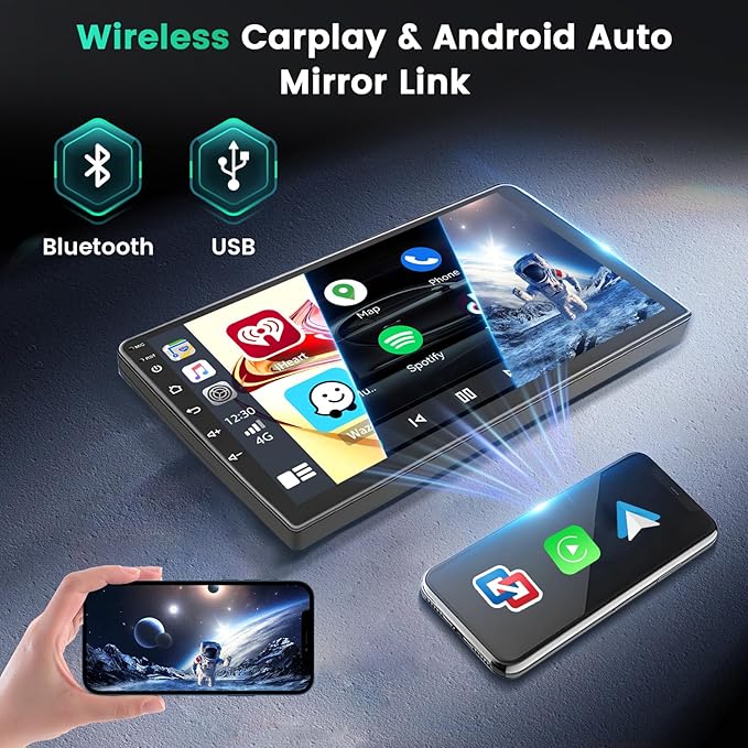 [8-Core 6+128GB] Hikity Android 15 Car Stereo for 2010-2016 Jeep Patriot Compass, 10.1 Inch Touchscreen Radio with Wireless Carplay Android Auto, Bluetooth GPS WiFi 32EQ DSP FM RDS SWC+Backup Cam