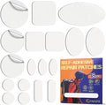 Down Jacket Repair Patch Kit, Outdoor Gear Tenacious Repair Tape, Self Adhesive Fabric Patches for Clothes, Waterproof Ripstop Nylon Fabric Patch for Puffer Jacket, Coat, Tent (18 Pcs, White)