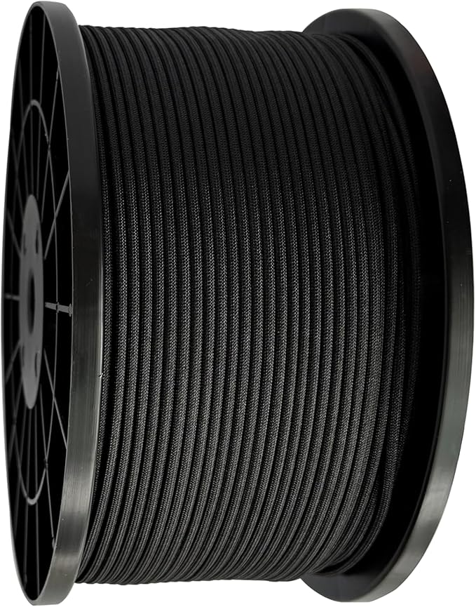Paracord 550 lb, 7 Strand Paracord Rope 1000ft 4mm, Nylon Parachute Cord for Camping, Black
