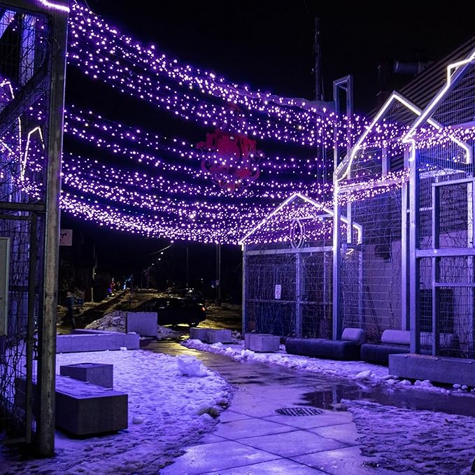 Selarlyt Solar String Lights for Outside, 72Ft 200 LED Solar Fairy Lights with 8 Modes, Solar Powered Fairy Lights Waterproof for Waterproof for Christmas Tree Garden Party Wedding Decor.（Purple）