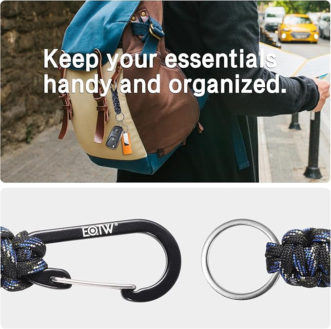 EOTW Paracord Keychain for Men Women Paracord Carabiner Backpack Keychain with Aluminum Clip for Camping Hiking Outdoor Gear