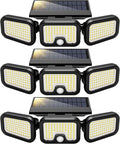 VIVOHOME Solar Flood Lights Outdoor, 256 LED 2500LM Motion Sensor Lights, 3 Adjustable Heads Security Lights, IP65 Waterproof, 270° Wide Lighting Angle Solar Powered Lights for Porch, Yard, 3 Pack