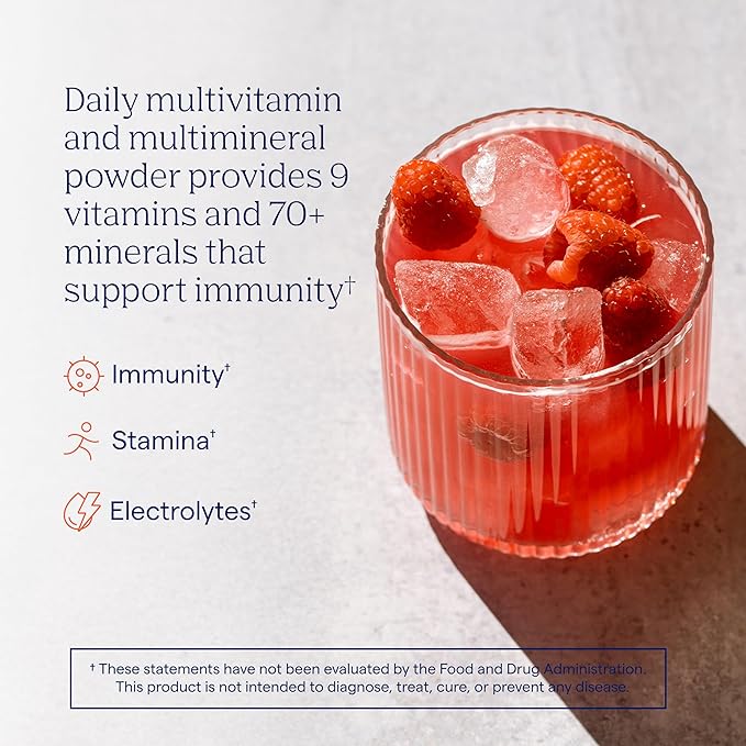 Trace Minerals | Power Pak Electrolyte Powder Packets | 1200 mg Vitamin C, Zinc, Magnesium | Boost Immunity, Hydration and Natural Energy | Raspberry | 30 Packets