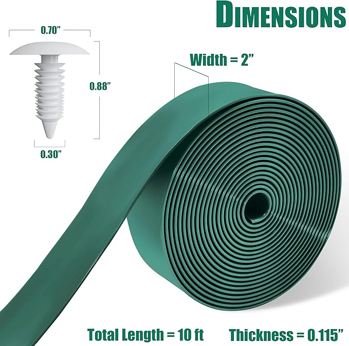 Vinyl Straps for Patio Chair Repair Kit 2'' Wide 10 Ft Long Replacement Straps + 10 Free Rivets for Outdoor Lawn Furniture Chaise Lounge Repair (Dark Green)