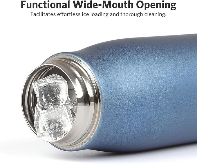 Small Water Bottle 12 oz, Dusgut Insulated Water Bottle,Stainless Steel,Wide Mouth Portable Lid, Air Force Blue