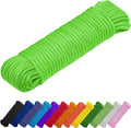 TECEUM Rope – 90 Feet x 1/4 Inch (7mm) – Neon Green – Strong All-Purpose Utility Rope – Camping, Crafting, Flag Pole, Indoor & Outdoor – Polypropylene Nylon Poly Lightweight Diamond Braided Cord