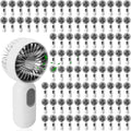 Rossesay 96 Pcs Mini Portable Fan Bulk Cute Handheld Lightweight Small Little Personal Hand Eyelash Fan 3 Speeds USB Rechargeable for Women Men Indoor Outdoor Makeup Travel (White)