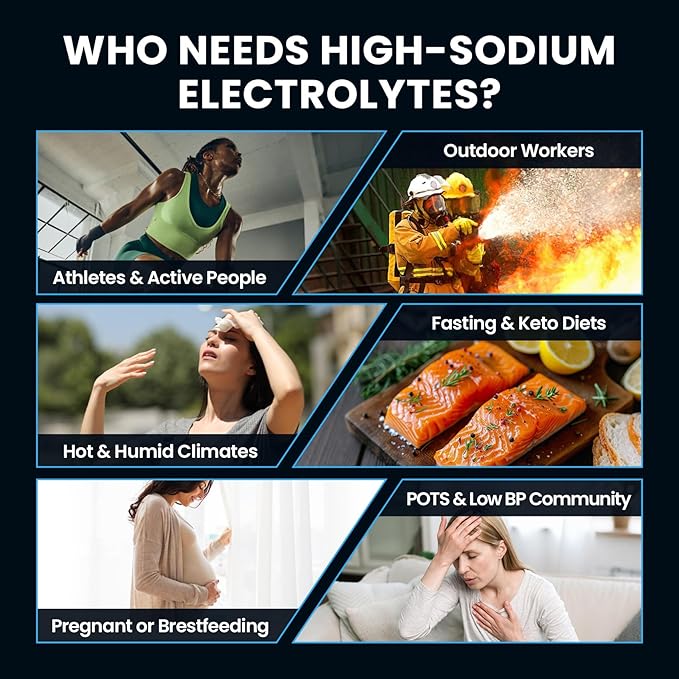 Venture Pal High Sodium Sugar Free Electrolytes Powder Packet, Zero Calories Hydration Packets with Vitamin, Sodium, Potassium & Magnesium, Electrolyte Drink Mix, Vegan, Keto Friendly, 30 Count