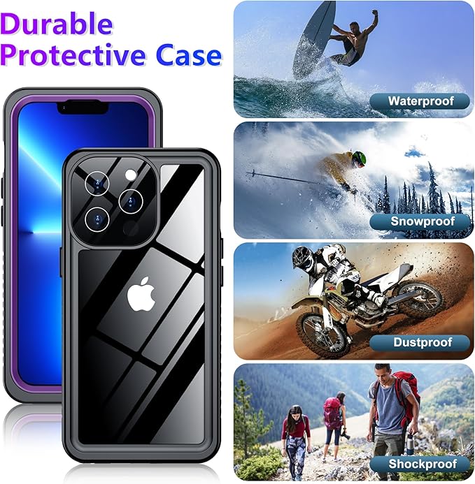 Red2Fire 2025 New for iPhone 13 Pro Max Case Waterproof, [Full Body Shockproof] [IP68 Underwater][Dustproof][Dropproof] Phone Case for iPhone 13 Pro Max 6.7"