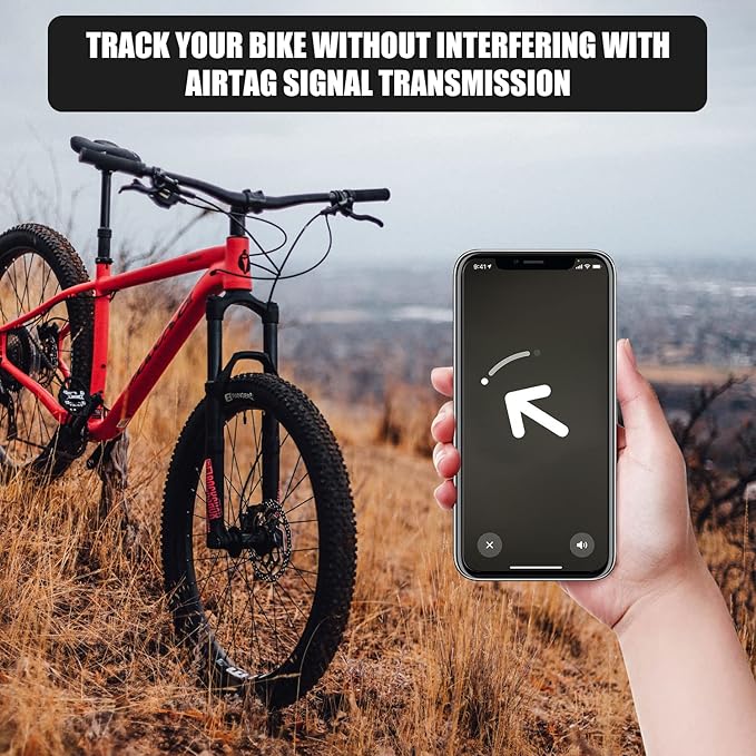 Hidden Airtag Mount for Bike, GPS Tracker Under Seat Waterproof, Bicycle Seatpost Reflector Mount Anti-Theft Tag Holder Compatible with Apple Airtag, Electric Bike, Scooter (Black)