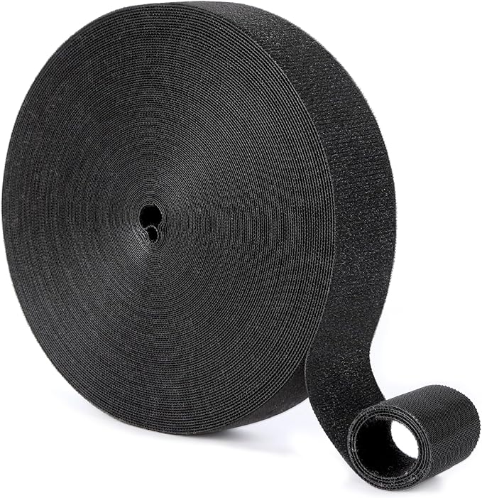 1In x 100Ft Reusable Cable Ties Hook and Loop Roll | Tie Down Straps, Nylon Double-Sided Strips, | Adjustable Multi-Purpose Wrap Fasteners forOffice, Home, Data Center