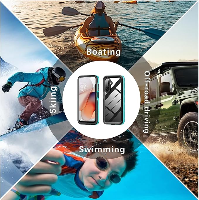 for Samsung Galaxy A17 5G Phone Case Waterproof, [IP68 Waterproof Dustproof] [Built-in Screen Protector] Rugged Full Body Underwater Shockproof Protective Cover for Samsung A17 5G Case, Teal