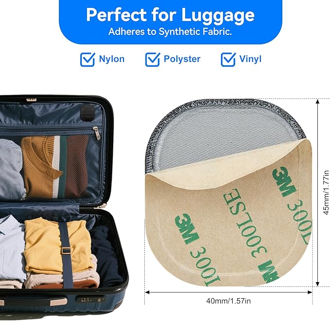 4 Pack for Airtag & Moto Tag Sticker Adhesive Mount, for Apple AirTags 1st & 2nd Generation Fabric Holder Case with 3M Adhesive Stick on Wallet/Remote/Car/Luggage Bags/Drones, Lightweight
